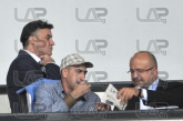 Borislav Mihaylov - president of Bulgarian football union and Yornan Lechkov, and Kamen Kostadinov -